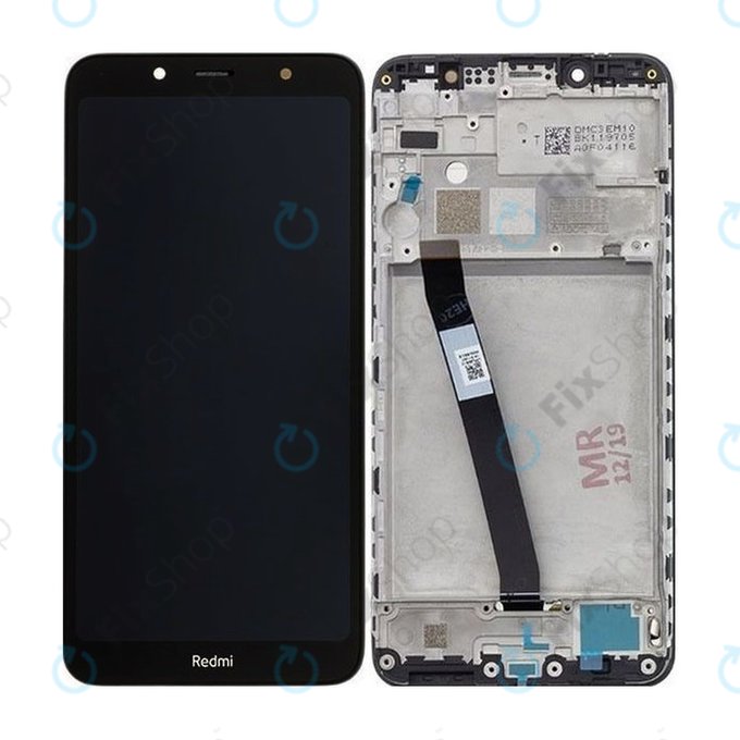 Xiaomi Redmi 7A - LCD zaslon + steklo na dotik + okvir (Matte Black) - 560610127000, 560610122000 Genuine Service Pack