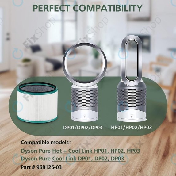 Dyson Pure Hot + Cool-series, Pure Cool Desk-series - HEPA filter (Aktivno oglje) (Green)