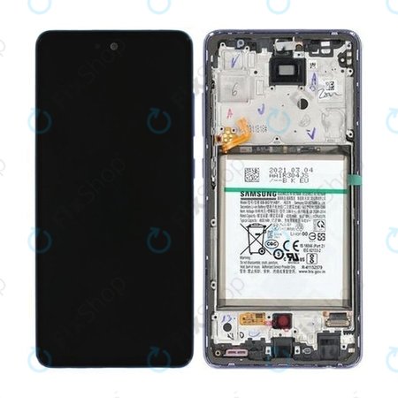 Samsung Galaxy A52 A525F, A526B - LCD zaslon + steklo na dotik + okvir + baterija (Awesome Violet) - GH82-25229C, GH82-25230C Genuine Service Pack