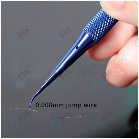 2UUL BlueT ukrivljena glava - Pinceta iz titana z ukrivljeno glavo (konica 0,1mm)