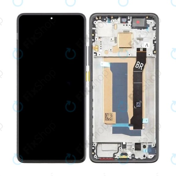Zaslon za Xiaomi Poco X7 Pro, Steklo na dotik z okvirjem, Yellow, 56000100O1000, Genuine Service Pack