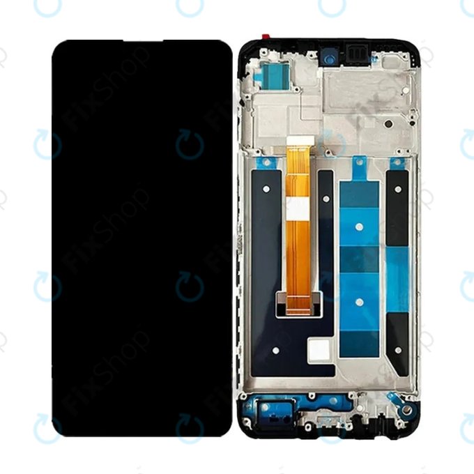 Realme C55 - LCD zaslon + steklo na dotik + okvir (Black) TFT