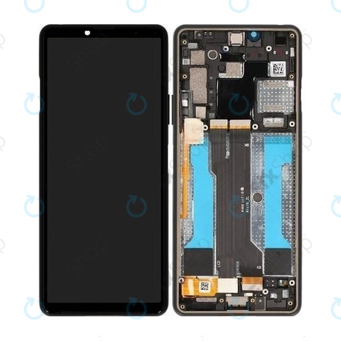 Sony Xperia 10 III - LCD zaslon + steklo na dotik + okvir (Black) - A5034092A Genuine Service Pack