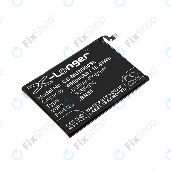 Baterija za Xiaomi Redmi 9 M2004J19G, 4800mAh, Li-Pol, 3.85 V, BN54, HQ