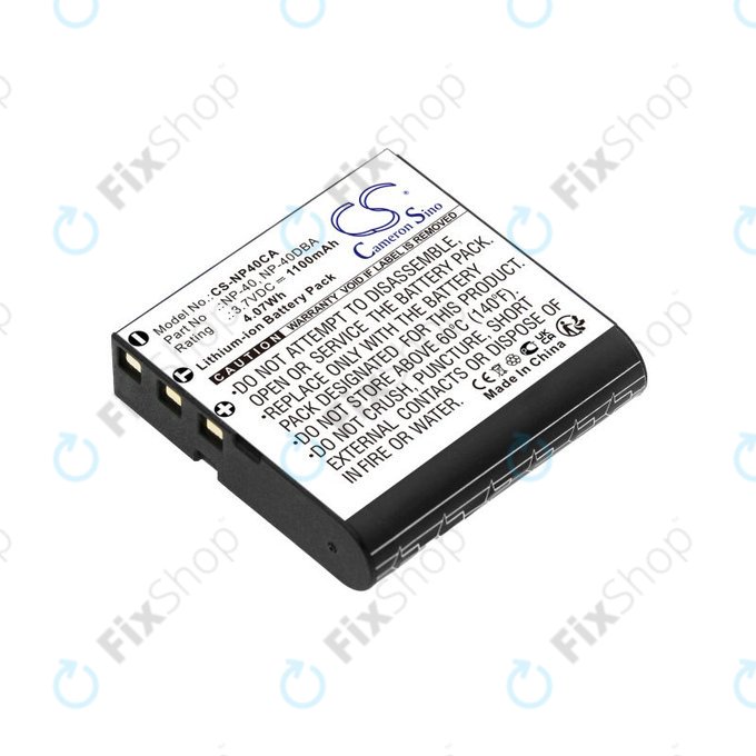 Baterija za Casio Exilim Ex-FC100, 1100mAh, Li-Ion, 3.7V, NP-40, HQ