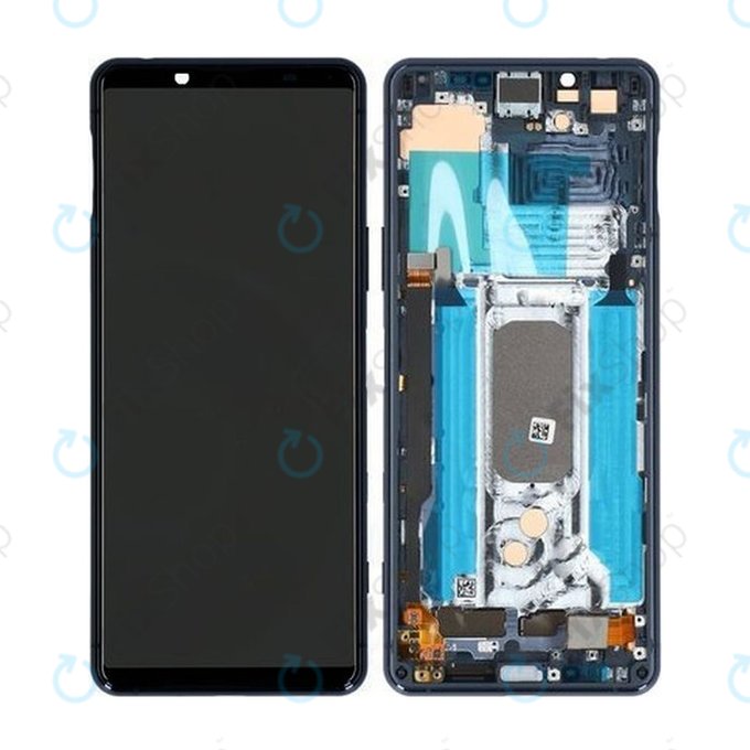Sony Xperia 5 II - LCD zaslon + steklo na dotik + okvir (Blue) - A5024934A Genuine Service Pack