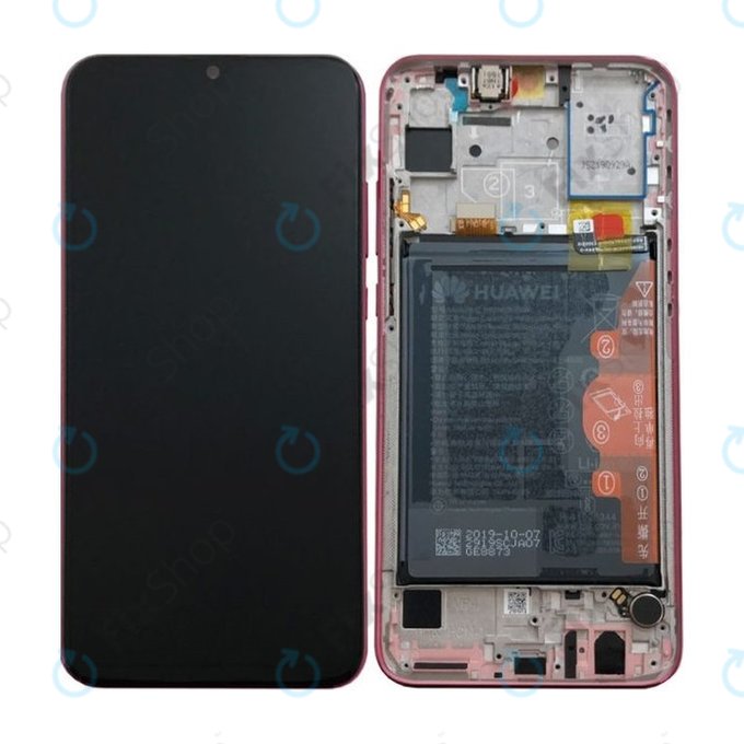 Huawei Honor 20 Lite - LCD zaslon + steklo na dotik + okvir + baterija (Phantom Red) - 02352QMU Genuine Service Pack