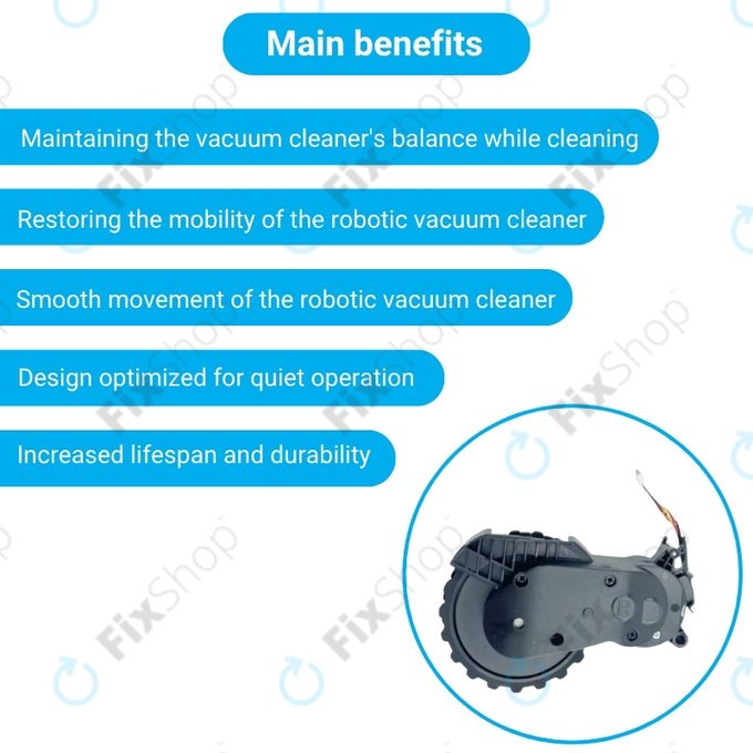 Xiaomi Mijia E10, E12, Mi Robot Vacuum Mop 2 Lite, 2 Pro - Kolo z Motorjem (Desno) (Črna)