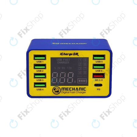 Mechanic iCharge 8M - servisna USB polnilna postaja z USB-C in USB 3.0