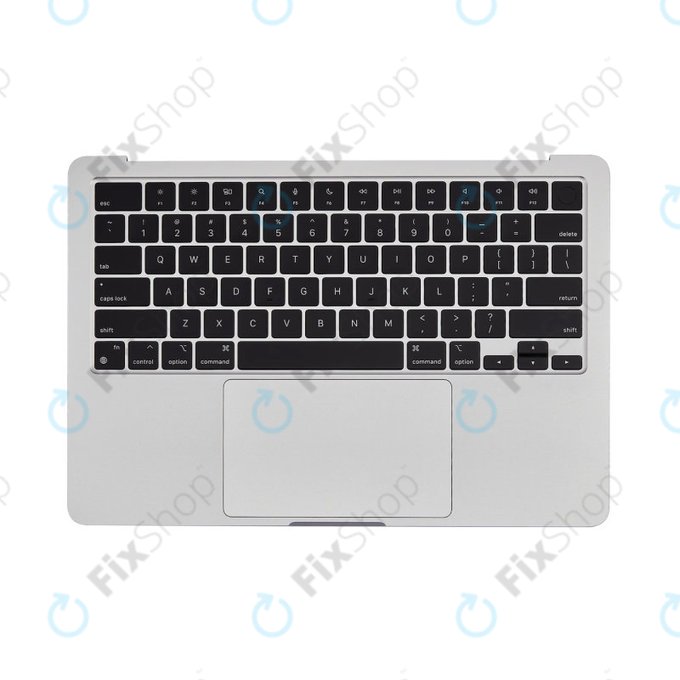 Zgornji okvir tipkovnice za MacBook Air 13", A3113 (2024), US tipkovnico in baterijo, Silver, 661-40228, Genuine Apple
