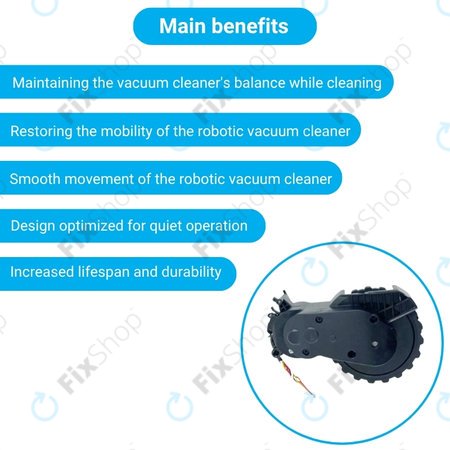 Xiaomi Mijia E10, E12, Mi Robot Vacuum Mop 2 Lite, 2 Pro - Kolo z Motorjem (Levo) (Črna)