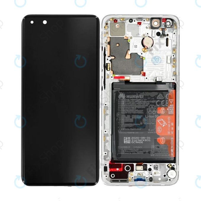 Huawei P40 Pro Plus - LCD zaslon + steklo na dotik + okvir + baterija (White Ceramic) - 02353RBJ Genuine Service Pack