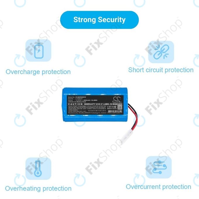 Xiaomi Essential (Mijia G1), Flyco FC-series, myVacBot SN500, Panasonic MC-series, Phicomm X3, Puppy R-series - Baterija Li-026418 Li-Ion 14.8V 2600mAh HQ