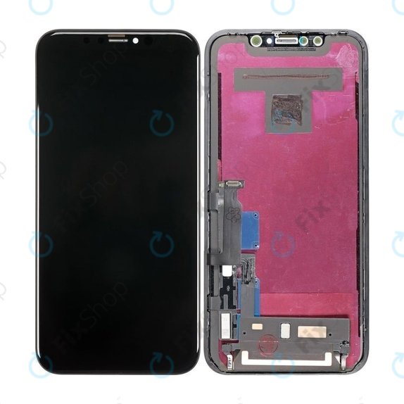 Zaslon In-Cell za iPhone XR, Steklo na dotik z okvirjem, FixPremium