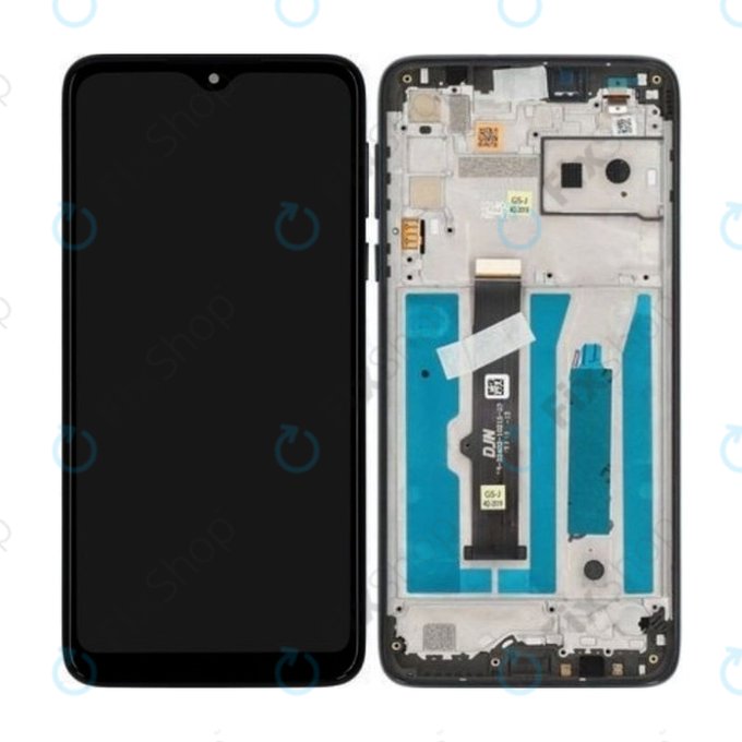Motorola One Macro - LCD zaslon + steklo na dotik + okvir (Space Blue) - 5D68C15386 Genuine Service Pack