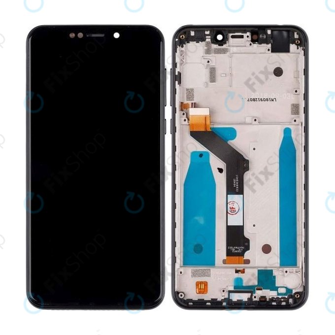 Motorola One (P30 Play) - LCD zaslon + steklo na dotik + okvir (Black) TFT