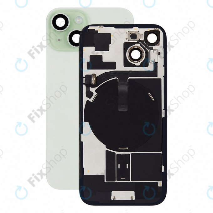 Steklo zadnjega ohišja za iPhone 15, Green, Pulled A