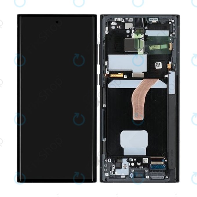 Samsung Galaxy S22 Ultra S908B - LCD zaslon + steklo na dotik + okvir (Graphite) - GH82-27488E, GH82-27489E Genuine Service Pack