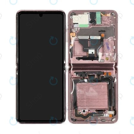 Samsung Galaxy Z Flip 5G F707B - LCD zaslon + steklo na dotik + okvir (Mystic Bronze) - GH82-23351B Genuine Service Pack