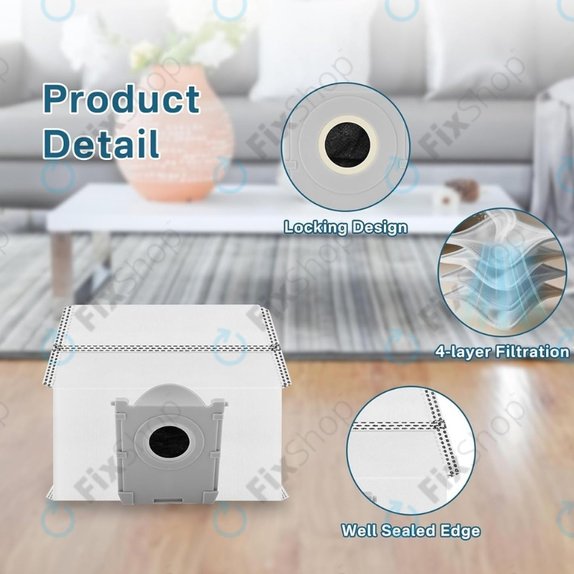 Vrečka za sesalnik, 4 kos za Ecovacs Deebot T30c, T50-series, T80-series, X8-series, X9 Pro-series