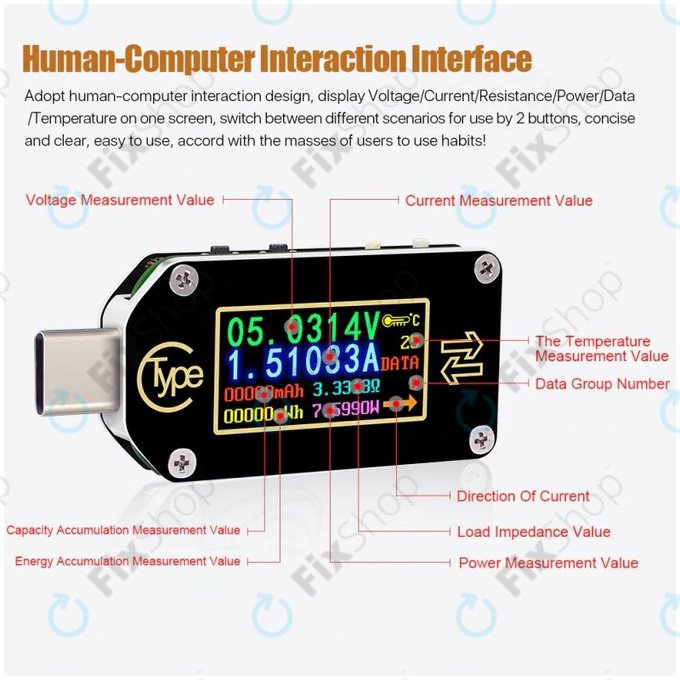 Joy-it JT-TC66C - večnamenski multimeter (USB-C)