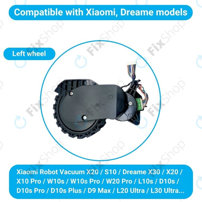 Xiaomi Robot Vacuum X20, S10, Dreame X30, X20, X10 Pro - Kolo z Motorjem (Desno) (Črna)