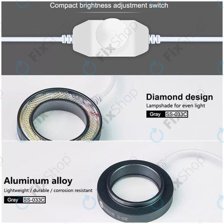 Sunshine SS-033C - Zaščitno steklo leče z LED osvetlitvijo ozadja