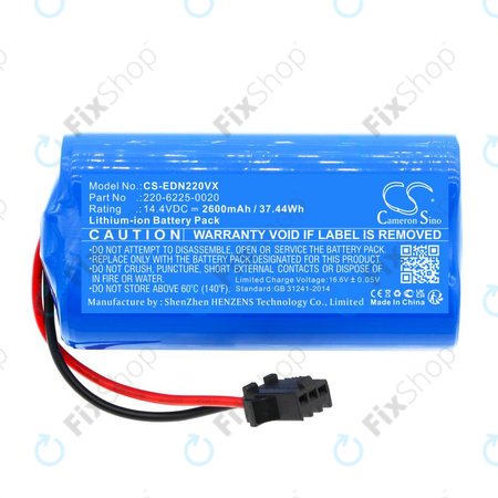 Baterija za Lenovo, Neebo, Prixton, Ecovacs, Ultenic, 2600mAh, Li-Ion, 14.4V, 220-6225-0020, HQ