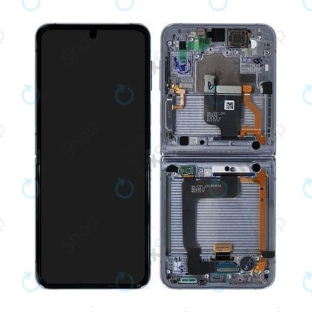 Samsung Galaxy Z Flip 4 F721B - LCD zaslon + steklo na dotik + okvir (Blue) - GH82-29440D, GH82-30238D, GH82-30239D, GH82-29441D, GH82-30238D, GH82-30239D Genuine Service Pack