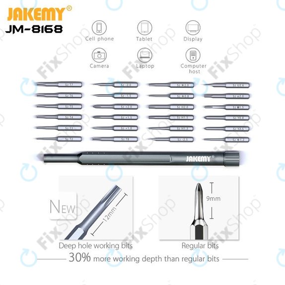 Jakemy JM-8168 - Komplet servisnega orodja za servis elektronike 24 v 1