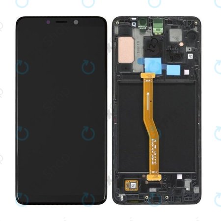 Samsung Galaxy A9 A920F (2018) - LCD zaslon + steklo na dotik + okvir (Caviar Black) - GH82-18308A, GH82-18322A Genuine Service Pack