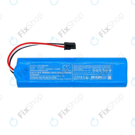 Baterija za Tesla Robostar iQ500, iQ600, 5200mAh, Li-Ion, 14.4V, N789-603, HQ