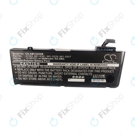 Apple MacBook Pro 13" A1278 (Mid 2009 - Mid 2012) - Baterija A1322 5800mAh HQ