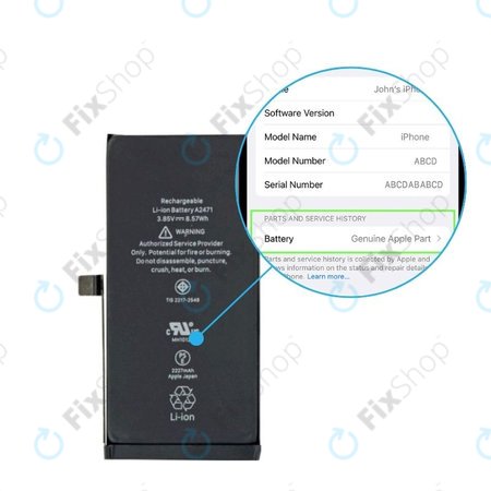 Baterije za iPhone 12 Mini | 661-17939 | 2227mAh | Genuine Apple