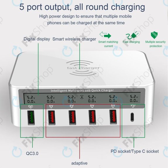 WLX-818F Servisna polnilna postaja z USB 3.0 in USB-C