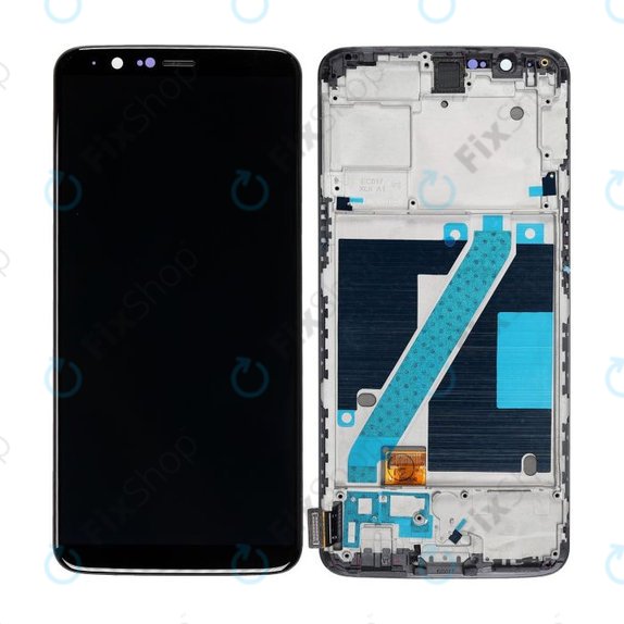 OnePlus 5T - LCD zaslon + steklo na dotik + okvir (Black) OLED