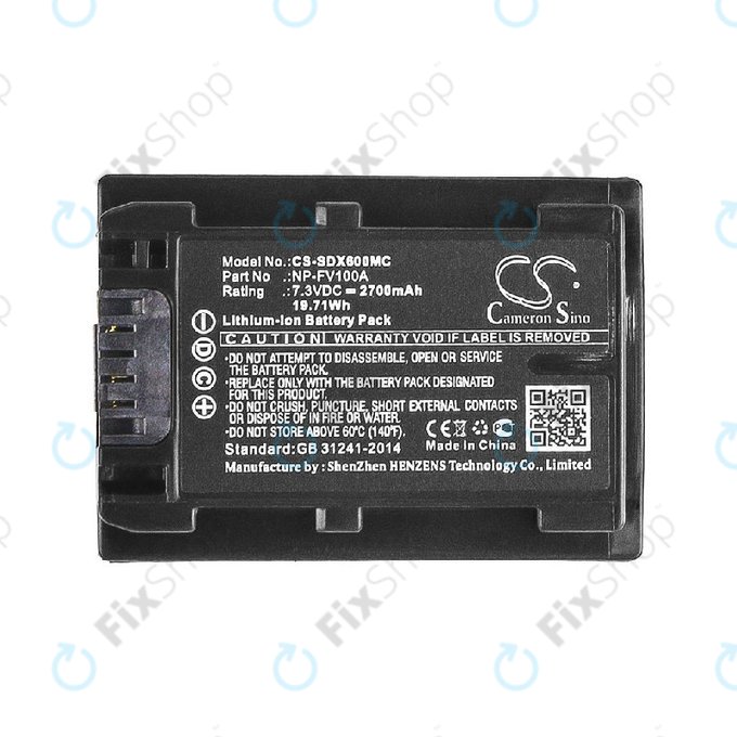Baterija za Sony FDR-AX, HDR-CX, HDR-CX HDR-PJ, NEX-VG30, 2700mAh, Li-Ion, 7.3V, NP-FV100A, HQ