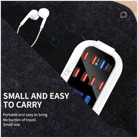 Asometech Model E - servisna polnilna postaja USB z USB 3.0 in USB-C