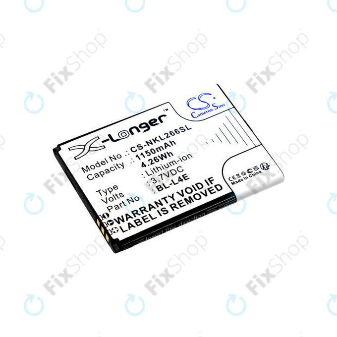 Baterija za Nokia 2660 Flip 4G, 1150mAh, Li-Ion, 3.7V, BL-L4E, HQ