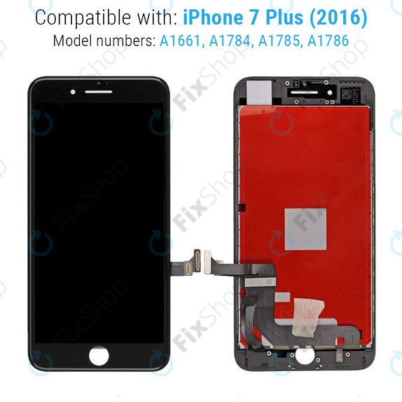 Apple iPhone 7 Plus - LCD zaslon + steklo na dotik + okvir (Black) TFT