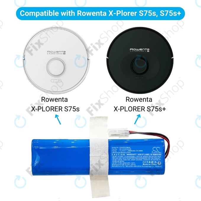 Rowenta X-PLORER S75s, S75s+ - Baterija SS-2230002528 Li-Ion 14.4V 2600mAh HQ
