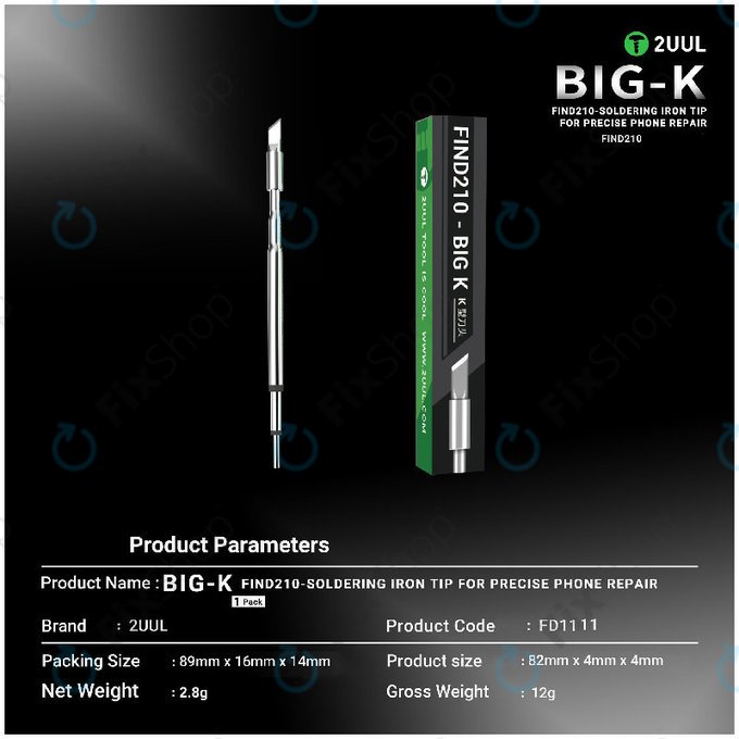 Spajkalna konica, tip nož (K), 2UUL C210