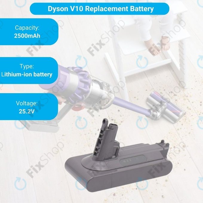 Dyson V10 - Baterija 969352-02, SV12, 206340 Li-Ion 25.2V 2500mAh