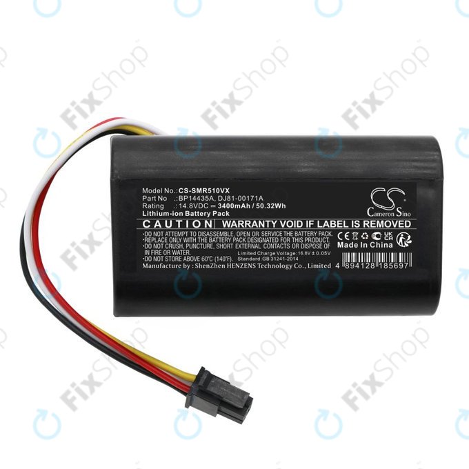 Baterija za Samsung PowerBot-E, Eureka i5, Midea i5, i9, 3400mAh, Li-Ion, 14.8V, BP14435A, HQ