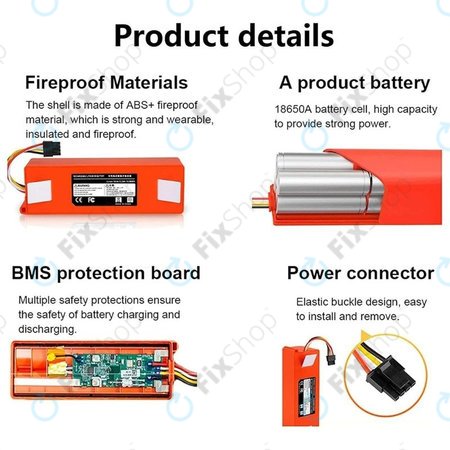 Xiaomi Roborock-series, Mi Robot Vacuum Mop 1S, Xiaowa-series - Baterija BRR-2P4S-5200 Li-Ion 5200mAh