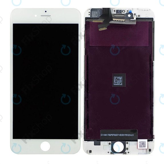 Zaslon za iPhone 6 Plus, White, Steklo na dotik z okvirjem