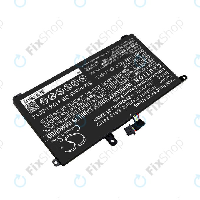 Baterija za Lenovo ThinkPad P51s, P52s, T570, T580, 2050mAh, Li-Pol, 15.28V, 00UR891, HQ