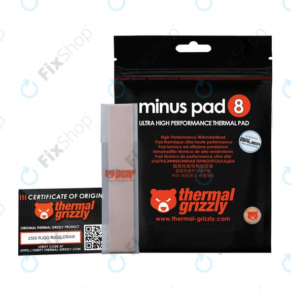 Termalna blazinica 120x20x1,5mm, Thermal Grizzly Minus Pad 8, 1kos