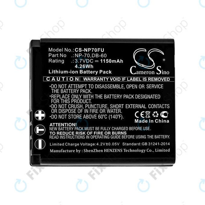 Baterija za Panasonic Lumix DMC-FX01, 1150mAh, Li-Ion, 3.7V, CGA-S005, HQ