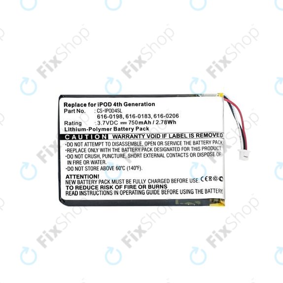 Apple iPod (4th Gen) - Baterija 616-0183 750mAh HQ